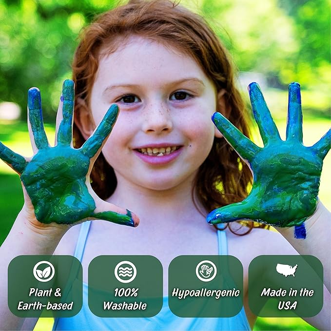 Nature Craft Paint Kit | 10 wooden nature shapes | 2 bamboo brushes | 6 colors of non-toxic washable paint | Sustainable & Eco-Friendly | Zero-waste & Plastic-Free