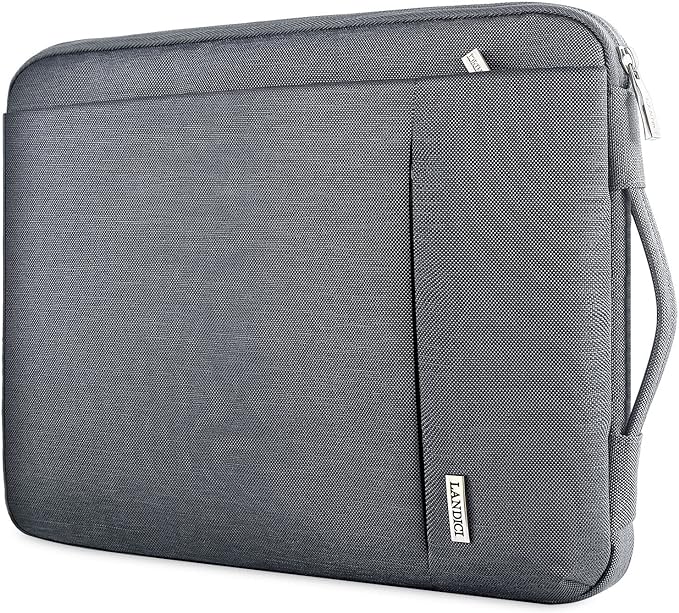 LANDICI 360° Protective Laptop Sleeve 11.6 Inch for Surface Pro 7 8 9/Laptop Go 2 3, MacBook Air 11, Small Computer Bag Carrying Case for 11-12 Inch Chromebook, Slim, Shockproof, Waterproof, Grey