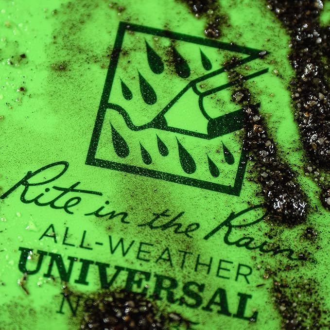 Rite in the Rain Weatherproof Side Spiral Notebook, 4.625" x 7", Hi Vis Green Cover, Universal Pattern (No. HV973)