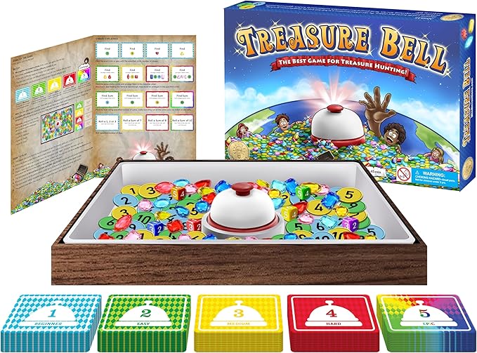 Mind Inventions Treasure Bell | Best Math Game for Kids | Ages 5+ | 2-5 Players | 15-45min Playtime