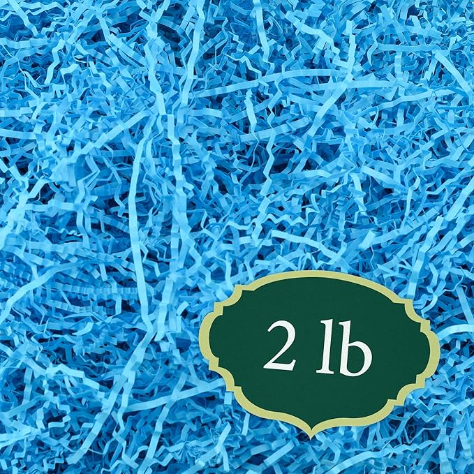 Arcadia Garden Products 2 lbs - Turquoise Crinkle Shredded Color Paper Filler Box Stuffing for Gift Wrapping & Crafts, Basket Filling, Confetti, Packaging & Shipping - RPC02TU