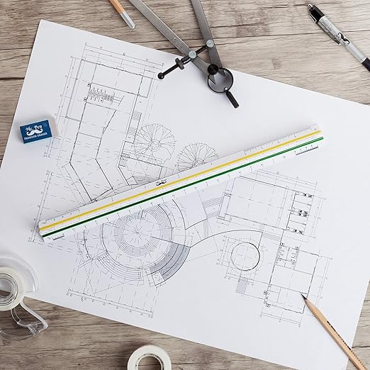 Mr. Pen Architectural Scale Ruler, 12" Plastic Architect Scale