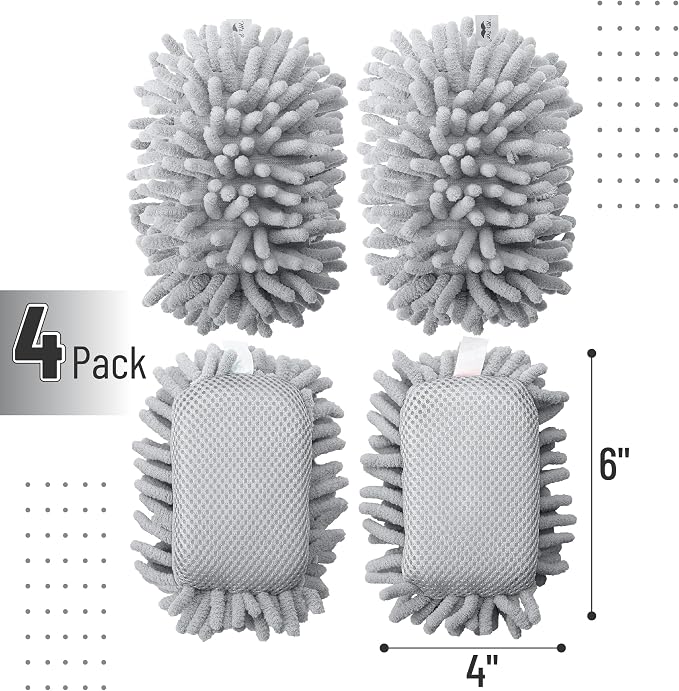 Mr. Pen- Magnetic Microfiber Shag Whiteboard Erasers, 4" x 6", 4 Pack