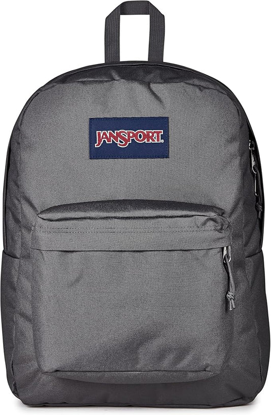 JanSport SuperBreak One Backpack - Durable, Lightweight Bag with 1 Main Compartment, Front Utility Pocket with Built-in Organizer, Premium Backpack, Smokey Grit