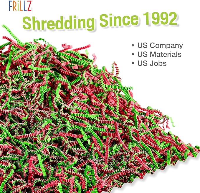 FRILLZ Crinkle Cut Paper Shred Filler for Baskets, Gifts, Packing and Protecting your Birthday, Weddings, Anniversary, Easter, and other gifts (1/2 pound, White)