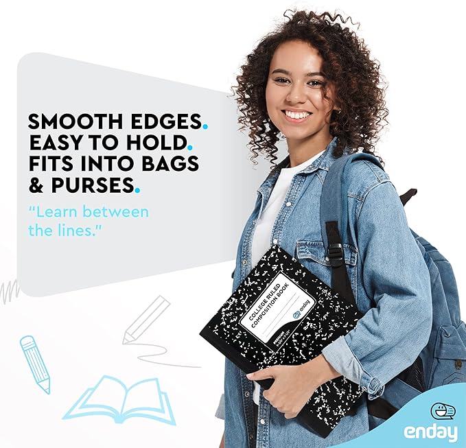 Composition Notebook College Ruled (2 Pack) Hard Cover Marble composition notebook, 100 Sheets, College ruled composition notebooks, White Paper Composition books, Black and white composition notebook