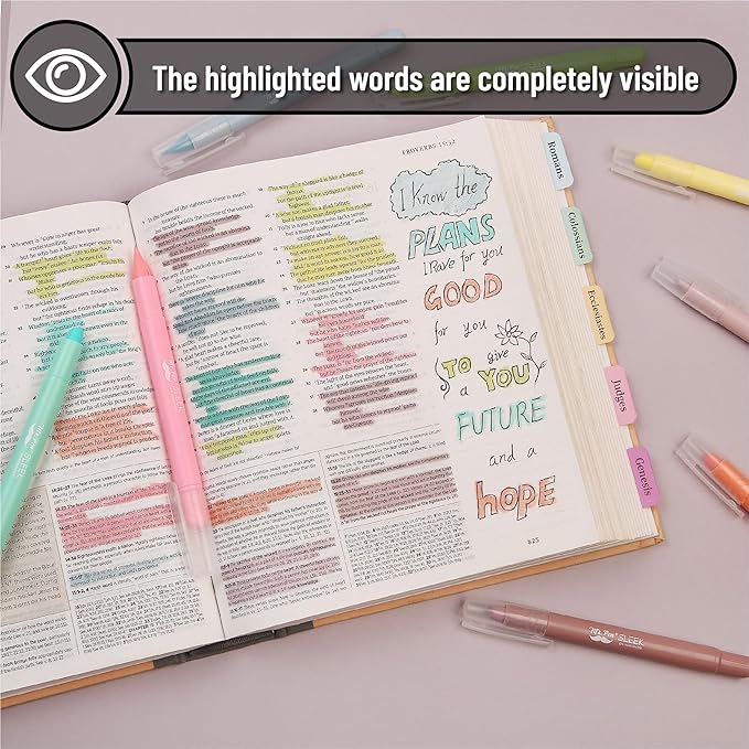 Mr. Pen- No Bleed Gel Highlighters, Candy Colors, 8 Pack, Bible Highlighters and Pens No Bleed, Bible Markers for Study, Journaling, School Supplies and Accessories