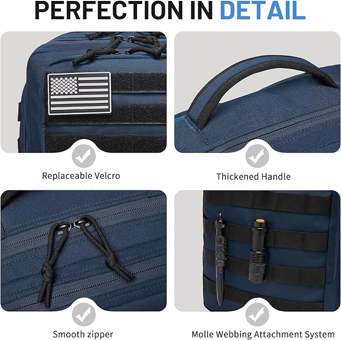 Wotony Military Tactical Backpack for Men Waterproof Daypack 3 Day Assault Pack Molle Bag with Water Bottle Holder