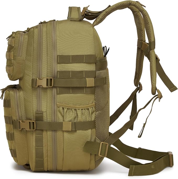 Wotony Military Tactical Backpack for Men Waterproof Daypack 3 Day Assault Pack Molle Bag with Water Bottle Holder
