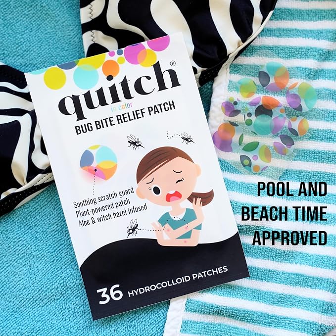 Quitch Mosquito Bite Itch Relief Bug Bite Patch, Camping Travel Essentials | After Bite Insect Bite Treatment, Anti Itch Cream Alternative, Insect Bite Relief, Cruise, Travel and Camping Essential