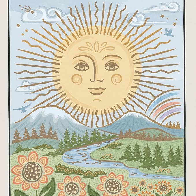 Minted Golden Sun Tarot Card 2026 Weekly & Monthly Undated Planner, 5.5" x 8.5" Spiral Bound Planner Notebook, 132 Pages, Artistic Celestial Design with 2026–2027 Reference Calendars