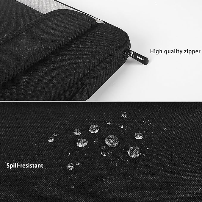 DOMISO 13 Inch Laptop Sleeve Case,Water Resistant Laptop Carry Protective Case with Handle for MacBook Air M4/A3240 2025, M3/A3113, M2/A2681 M1/A2337,13-inch MacBook Pro M2 M1,Black