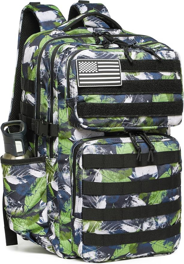 Wotony Military Tactical Backpack for Men Waterproof Daypack 3 Day Assault Pack Molle Bag with Water Bottle Holder