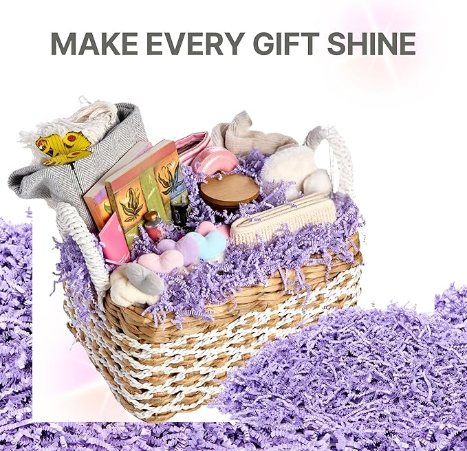 FRILLZ by DECOfill™ Crinkle Cut Paper Shred Filler for Baskets, Gifts, Packing and Protecting your Mother's Day, Birthday, Weddings, Anniversary, Valentines Day, and other gifts (2 pound, Light Pink)
