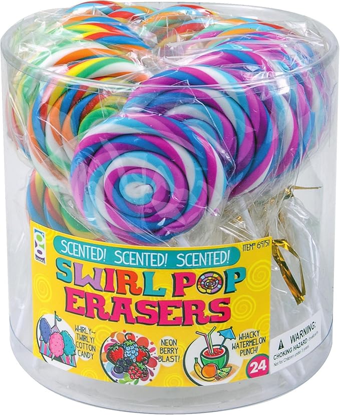 Raymond Geddes Swirl Pop Food Erasers (Pack of 24)