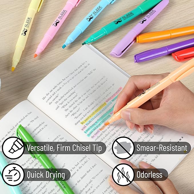 Mr. Pen- Highlighters, 144 Pack, Bulk Set, Assorted Colors, Chisel Tip, Quick-Dry, Smear-Resistant, Odorless Highlighters Bulk for School, Office & Journaling