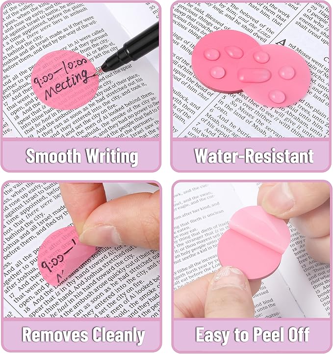 Mr. Pen- Round Transparent Sticky Notes, 1.1” Diameter, 14 Pads, 560 Sheets, Colorful, Water-Resistant See-Through Sticky Notes & Fineliner, Smooth Writing, Note Tabs for Bible Journaling, Studying