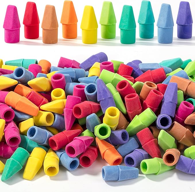 Mr. Pen- Pencil Erasers Toppers, 500 Pack, Colorful, Latex Free, No Smudge, Mr Pen Erasers for Pencils, Bulk Pencil Eraser Caps, Teachers as School Supplies, Classroom Set for Kids