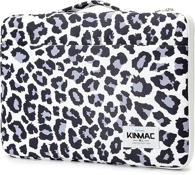 Kinmac 360deg Protective Water Resistant Laptop Case Bag Sleeve with Handle (Leopard, 13.5 inch-14 inch)