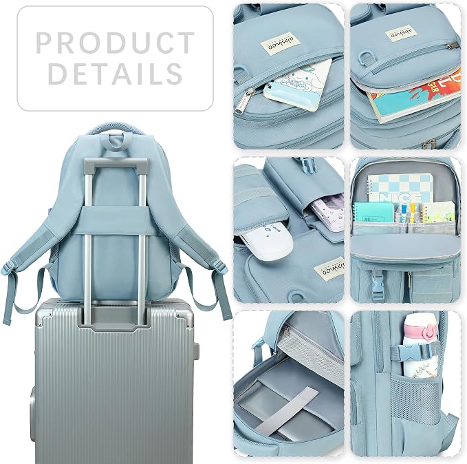 abshoo Large Heavy Duty Backpack For School College Bookbag Casual Multi Pocket Travel Backpacks