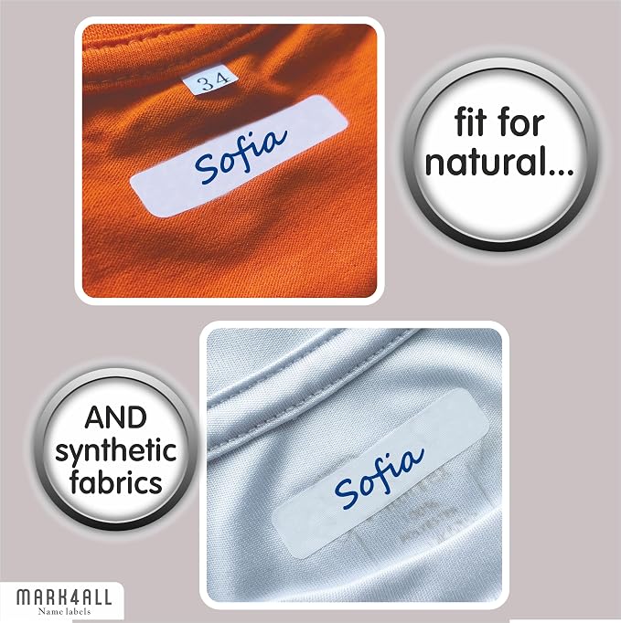 Fabric Labels For Clothes Washable, Daycare Labels Tags Clothing Kids Waterproof For Camp Name Tags, Personalized All Purpose Children Labeling Toddler Name Cloth For School Supplies Kid Baby Stickers