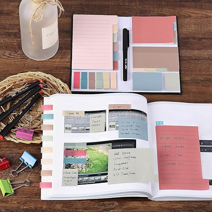 Mr. Pen- Sticky Notes Set, 410 Pack, Ruled, Dotted & Blank Notes with 150 Index Tabs, Divider Sticky Pads for Bible Study, Office, School, Planning, Journaling & Organization
