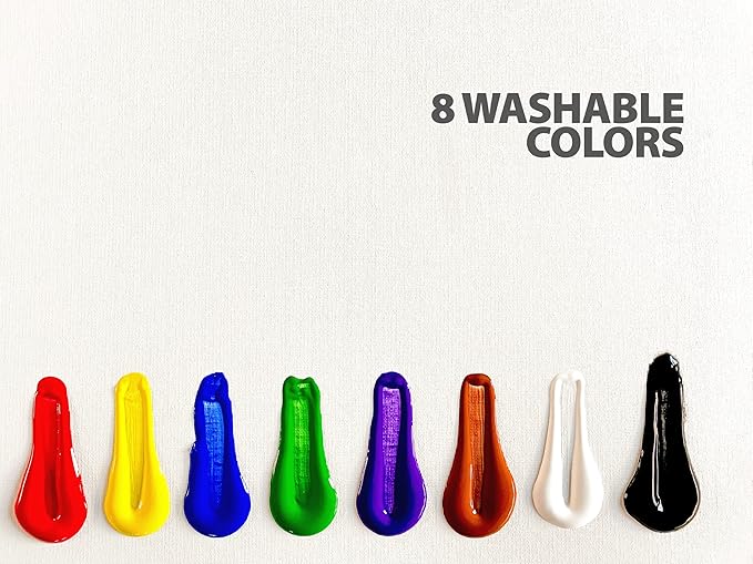milo Washable Paint for Kids | 8 Colors 16 oz Bottles | Made in the USA | Safe and Non-Toxic Tempera Paint for Arts & Crafts, Poster, Windows for Toddlers, Children, Classroom, School, Project