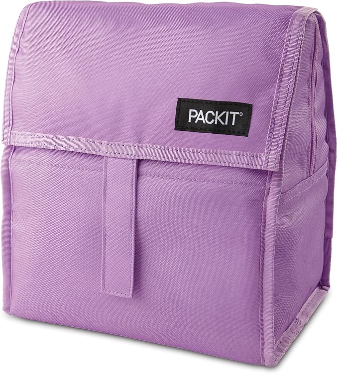 PackIt Freezable Lunch Bag, Lavender, Built with EcoFreeze Technology, Foldable, Reusable, Zip and Fold Closure with Buckle Handle, Designed for Work Lunches and Fresh Lunch On the Go