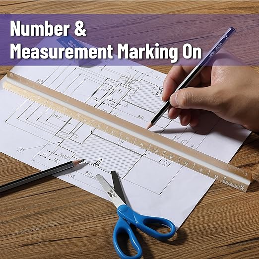 Mr. Pen- Architectural Scale Ruler, 12 inch, Gold, Aluminum Scale Ruler for Blueprints, Gift