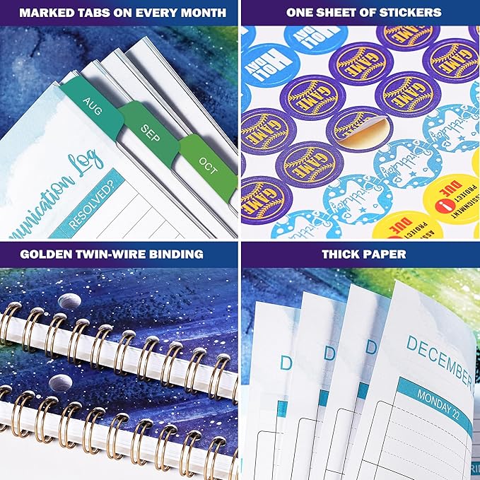 Student Planner 2026-2027 - Academic Planner from July 2026 - June 2027, 11"x 8.3", Weekly Monthly Calendar for Students, Flexible Cover, Strong Golden Binding, Printed Tabs, Stickers
