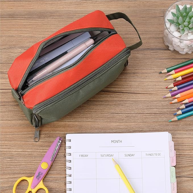 Mr. Pen Large Capacity Pencil Pouches and Bags - Mint Green School