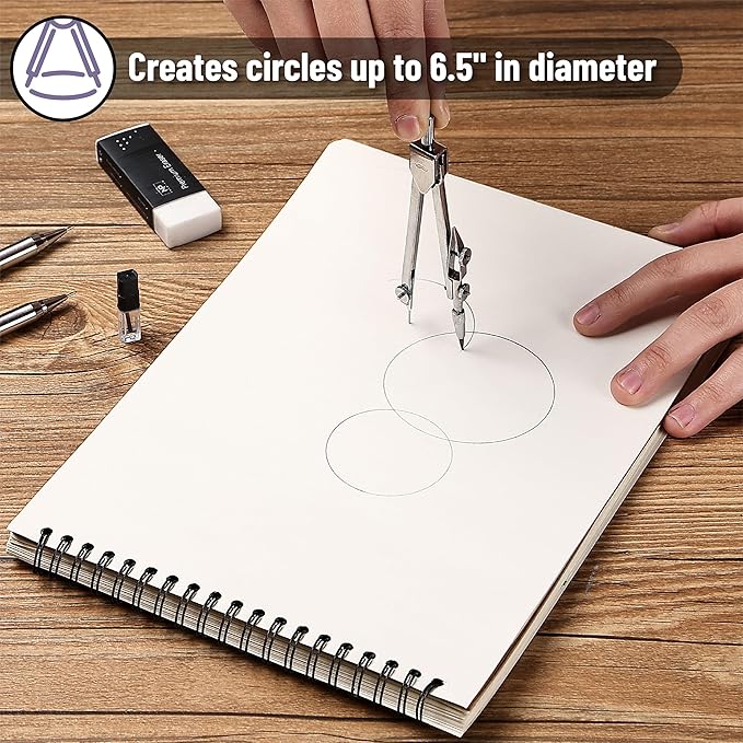 Mr. Pen- Compass for Geometry, Silver with Extra Leads, Metal Compass Drawing Compass, Geometry Compass, Math Compass, Compass Drawing, Drafting Compass, Drafting Tools