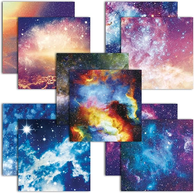 Origami Paper 6x6 Double Sided 50 Sheets 10 Colors origami kit Japanese Chiyo Square Craft Kits Easy Fold Arts Crafts DIY Handwork Starry Sky