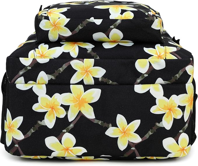 abshoo Classical Basic Floral Womens School Backpack For College Teen Girls Water Resistant Bookbag (Floral Black D)