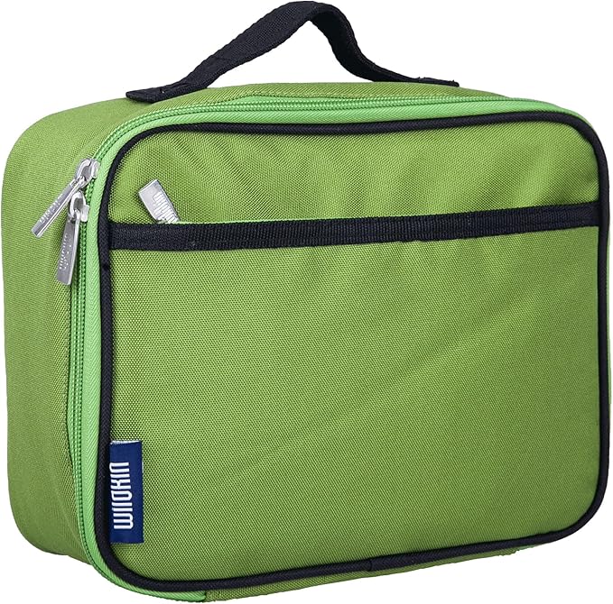 Wildkin Kids Insulated Lunch Box, Keeps Food Hot or Cold, BPA-Free with Mesh Pockets & Easy-Clean Lining – Ideal for School, Travel & Daycare – Parrot Green