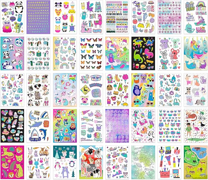 Fashion Angels 1500+ Animal Sticker Book - 40-Page Sticker Book for Kids - Over 1500 Stickers for Scrapbooking, Planner Decor, Gifts & Creative Play, Ages 6 and Up