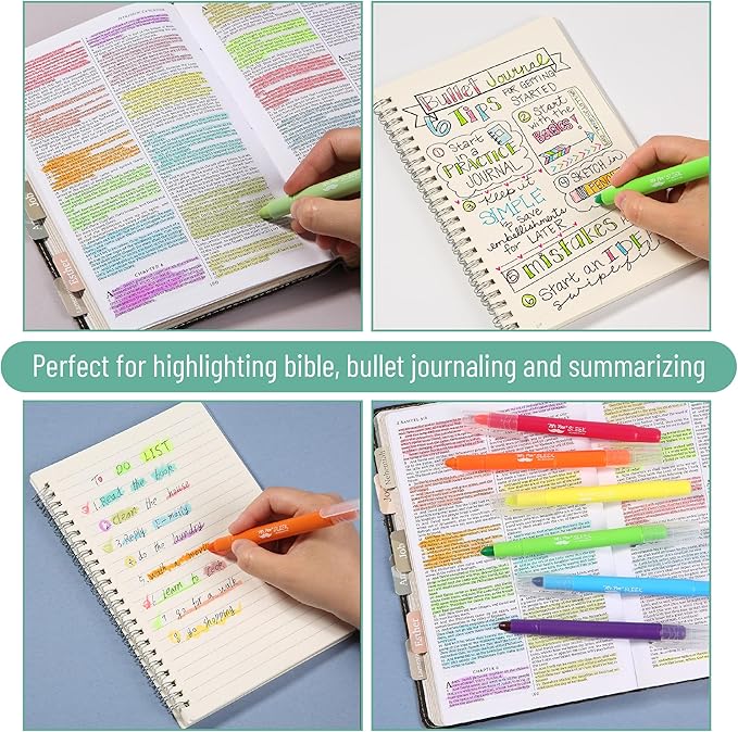 Mr. Pen- No Bleed Gel Highlighters, Vintage Colors, 16 Pack, Bible Highlighters and Pens No Bleed, Bible Markers for Study, Journaling, School Supplies and Accessories