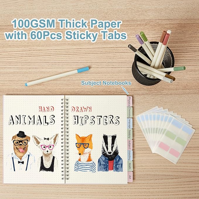 3 Pack Small Spiral Notebook, A6 Dotted Notebook 4.3" x 5.7", 100GSM 5x5mm Dot Grid, 80 Sheets/160 Pages, Small Dotted Spiral Notebooks Journals for Writing, Sketch Book