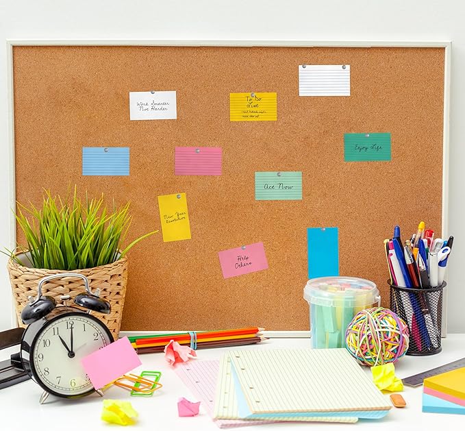 THREE LEAF 3 X 5, INDEX CARDS UNRULED, 4000 CT. (100 x 40) CANARY, Blank Flash Cards, Study Card, Memo Pad, For To-Do List, Art And Craft Projects