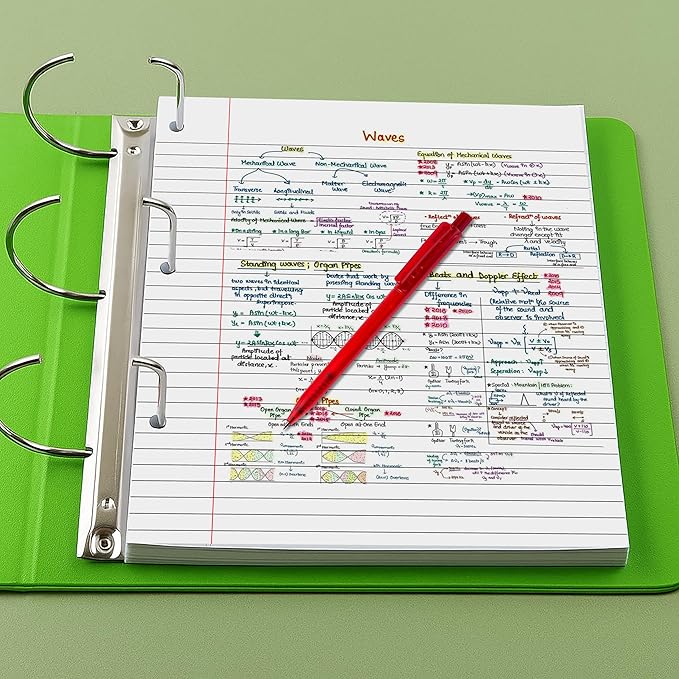 Loose Leaf Paper, 50 Sheets, Wide Ruled Filler Notebook Paper, 8" x 10.5", Bulk Notebook Papers,3 Hole Punched Loose Leaf Paper for 3 Ring Binders,Loose Leaf Office Paper, (White)