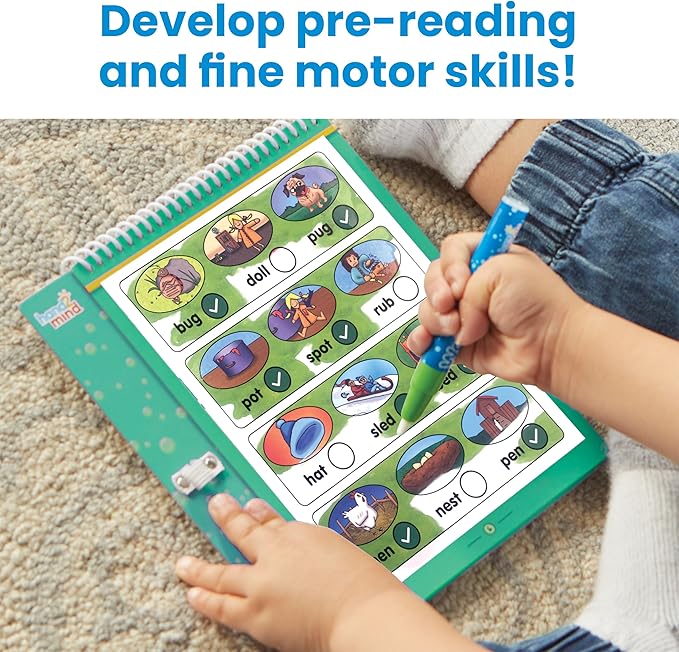 hand2mind Bob Books Rhyming Words Water Workbook, Water Reveal Coloring Book for Toddlers, Mess Free Painting, Learn to Read, Quiet Time Activities for Kids 3-5, Kids Travel Must Haves