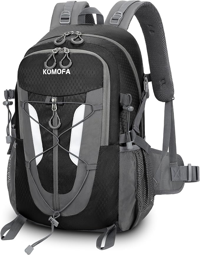 Hiking Backpack 30L Lightweight Travel Daypack Small Day Pack for Men Women Outdoor Camping Backpacking, Black