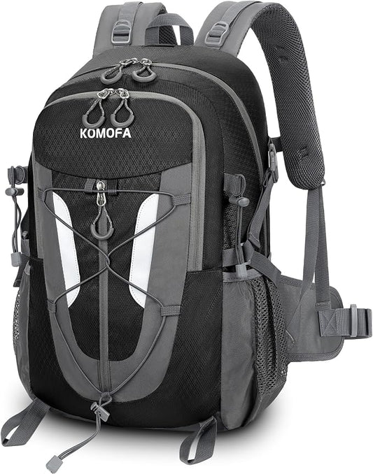 Hiking Backpack 30L Lightweight Travel Daypack Small Day Pack for Men Women Outdoor Camping Backpacking, Black