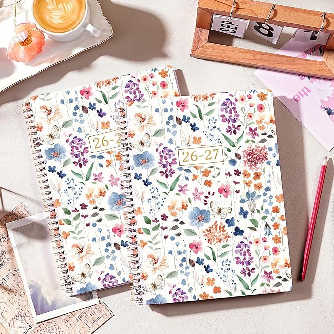 Planner 2026-2027 - Weekly & Monthly Planner, Jul 2026-Jun 2027, Academic Planner 26-27, 6.4"×8.5", Tabs, Thick Paper, Twin-Wire Binding, Back Pocket, Inspirational Quotes for Office Home School