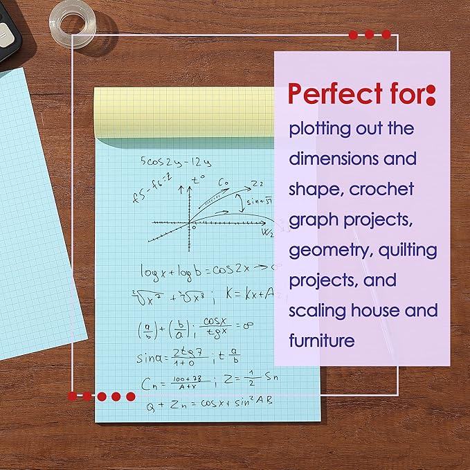 Mr. Pen- Graph Paper Pad, 17x11 Inches, 4x4 (4 Squares per Inch), 22 Sheets, Ideal for Math, Graphing and Sketching, Grid Paper for Students, Engineers, Artists