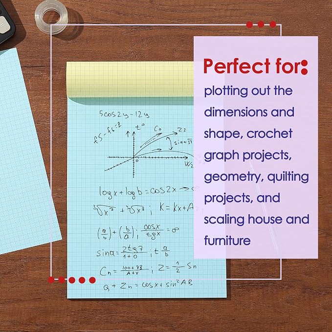 Mr. Pen- Graph Paper Pad, 17x11 Inches, 4x4 (4 Squares per Inch), 22 Sheets (Pack of 3)
