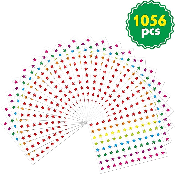 6 Pack Multi-Color Dry Erase Incentive Chart/Chore/Responsibility/School Attendance/Homework Progress Tracking Chart, 6 Pack in Multi-Color, 36 Rows X 25 Columns (17" x 22.5") with 1056 Stars