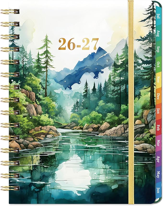 Planner 2026-2027 - 2026-2027 Planner Weekly and Monthly, July 2026 - June 2027, Hardcover Academic Planner with Tabs, Elastic Closure, Inner Pocket, Perfect for School Office Supplies, 6.3" x8.4"