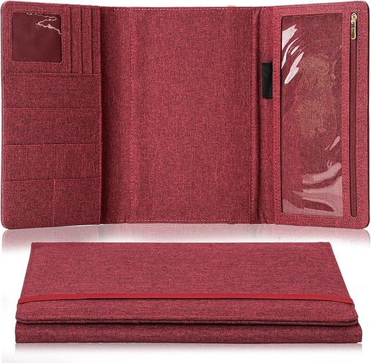 Trifold Planner Cover for Rocketbook Smart Notebook | Executive Size A5 (8.8"x6") Portfolio Organizer with File Pocket | Waterproof Protective Case for Rocketbook & Accessories (Fuchsia)