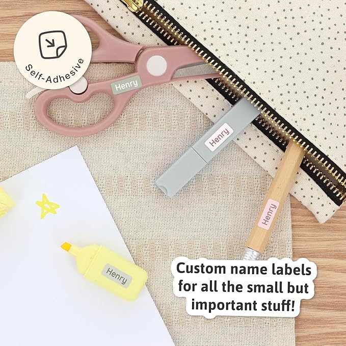 Mini Name Labels (175) - Custom Personalized Name Labels for Labeling Tiny Items, Washer and Dryer-Safe Waterproof Labels for Daycare, Preschool, and School - Ballerina